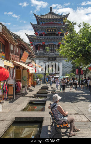 Torre wuhua, città antica di Dali, Yunnan, Cina Foto Stock