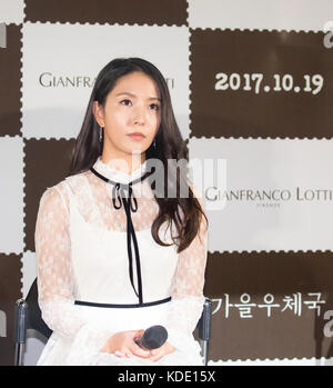 Boa, 12 ottobre 2017: La cantante e attrice sudcoreana Boa partecipa a una conferenza stampa dopo un'anteprima stampa del suo nuovo film, "Sonata d'autunno" a Seoul, Corea del Sud. Crediti: Lee Jae-won/AFLO/Alamy Live News Foto Stock