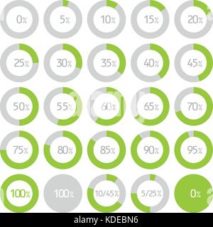 Round infografico e elementi grafici a torta con percentuali Illustrazione Vettoriale