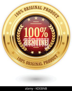 100% prodotto genuino - golden insegne (medaglia) Illustrazione Vettoriale