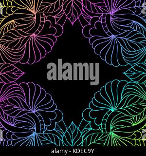 Disegnato a mano cornice floreale Illustrazione Vettoriale