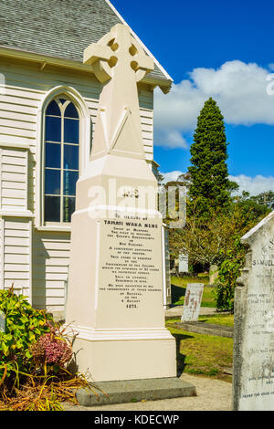 Russell, Nuova Zelanda - 30 marzo 2010: un memoriale per i maori leader tamati waka nene in russell, northland e Nuova Zelanda Foto Stock