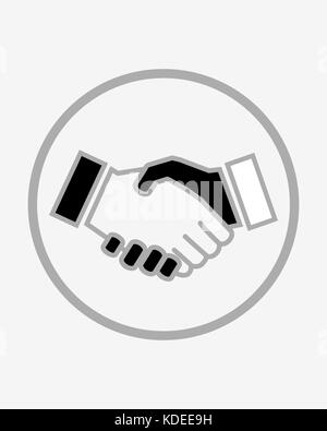 Business handshake icona solido, contratto e accordo, grafica vettoriale Foto Stock