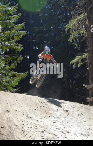 Aria di Fox in discesa - crankworx whistler 2017 Foto Stock