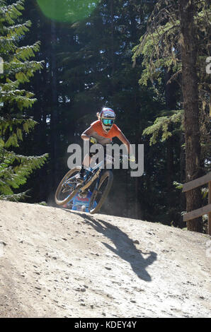 Aria di Fox in discesa - crankworx whistler 2017 Foto Stock