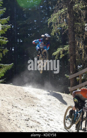 Aria di Fox in discesa - crankworx whistler 2017 Foto Stock