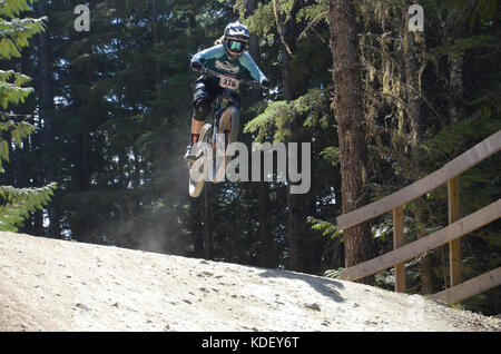 Aria di Fox in discesa - crankworx whistler 2017 Foto Stock