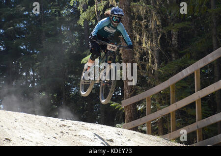 Aria di Fox in discesa - crankworx whistler 2017 Foto Stock