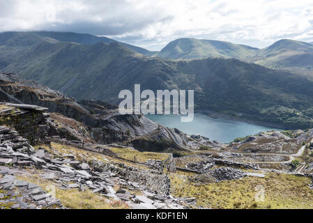 Dinorwic cava di ardesia tra Llanberis e Dinorwig Foto Stock