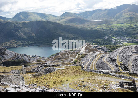 Dinorwic cava di ardesia tra Llanberis e Dinorwig Foto Stock