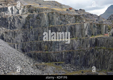 Dinorwic cava di ardesia tra Llanberis e Dinorwig Foto Stock