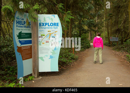 Scheda Trail, Dungeness National Wildlife Refuge, Washington Foto Stock