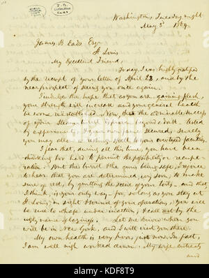 Lettera firmata EDW. Bates (Edward Bates), Washington, a James B. Eads, St. Louis, 3 maggio 1864 Foto Stock