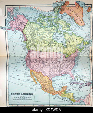 NIE 1905 America del Nord mappa politico Foto Stock