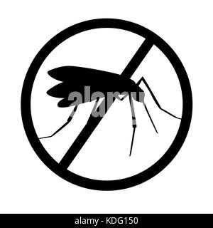 Set di sagome di zanzara isolati su sfondo bianco. vettore sagome di zanzara. aegypti battenti zanzariera. zika la trasmissione del virus vettore aegypt Illustrazione Vettoriale