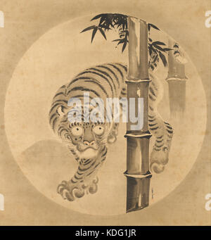 Kano Tsunenobu Tiger emergente dal bambù Google Art Project Foto Stock