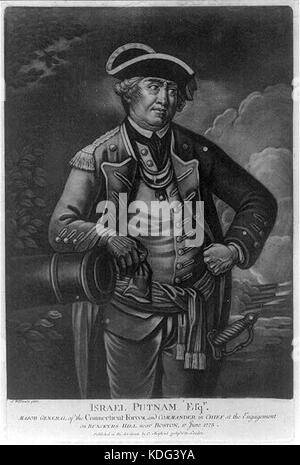 Israele Putnam, Esq'r. maggiore generale del Connecticut forze e comandante in capo all'innesto sulla collina Bunckers vicino a Boston, 17 giugno 1775 LCCN2004666600 Foto Stock