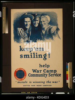 Mantenere 'em sorridente! Aiuto War Camp Servizio comunitario LCCN2002708885 Foto Stock