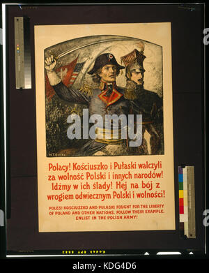 Poli! Kosciuszko e Pulaski hanno combattuto per la libertà della Polonia e le altre nazioni seguire il loro esempio arruolarsi nell'Esercito Polacco! LCCN2002708894 Foto Stock