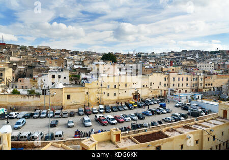 Fez, in Marocco - Jan 14, 2017: OView di Fes el Bali vecchia medina Foto Stock