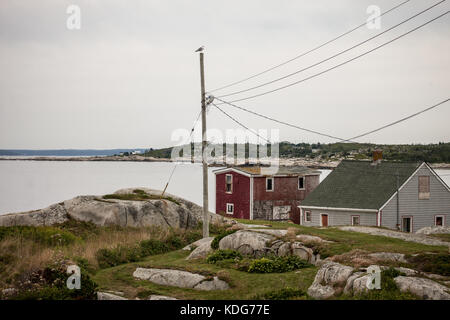 Il piccolo villaggio di pescatori di Peggy's Cove, nuova Scozia, il 30 agosto 2017. Situato a poco più di un'ora a sud di Halifax, il villaggio di pescatori è un populista Foto Stock