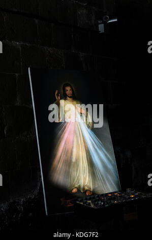 Antica immagine raffigurante Gesù Cristo esposto in una chiesa di Caserta Vecchia Foto Stock