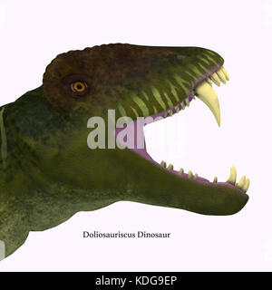Doliosauriscus testa di dinosauro - Doliosauriscus è un genere estinto di therapsid dinosauro carnivoro che viveva in Russia nel periodo Permiano. Foto Stock