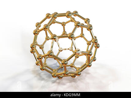 Nanoparticella buckyball, illustrazione del computer. Foto Stock