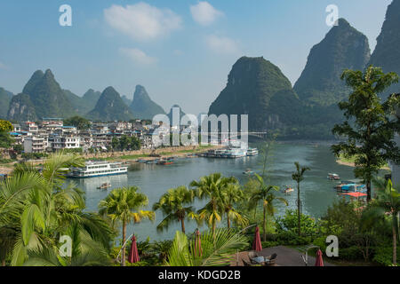 Il Fiume Lijiang, Yangshuo, Guangxi, Cina Foto Stock