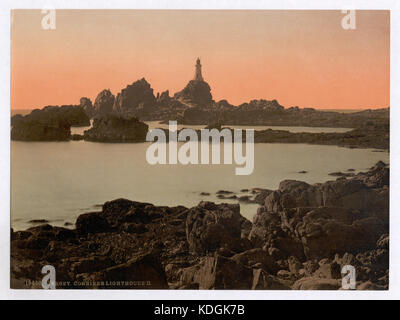 Jersey, Corbiere Lighthouse, II, Channel Island, Inghilterra LCCN2002696511 Foto Stock