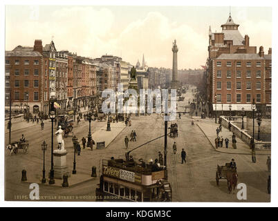 Sackville Street e O'Connell Bridge, Dublino. County Dublin, Irlanda LCCN2002717398 Foto Stock