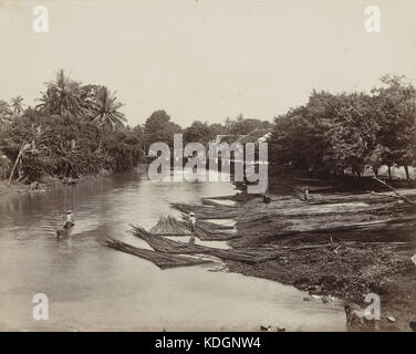 Houtverwerking op de rivier anoniem, 1850 1890 Rijksmuseum raccolto Foto Stock