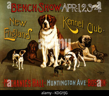 New England Kennel Club show da banco, poster promozionali, ca. 1890 Foto Stock