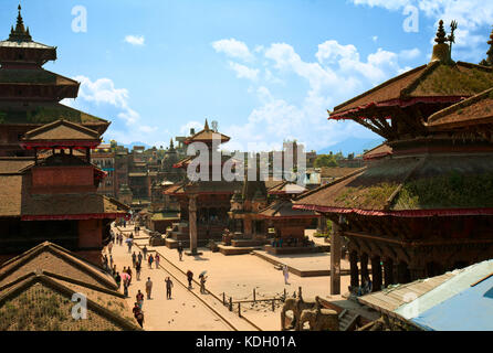 Patan Durbar Square uno dei principali luoghi di interesse turistico della valle di Kathmandu Foto Stock