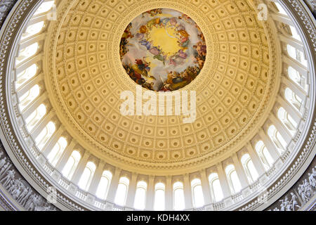 L'Apoteosi di Washington è l'affresco dipinto nella cupola della rotunda negli Stati Uniti Campidoglio di Washington, DC, Stati Uniti d'America Foto Stock