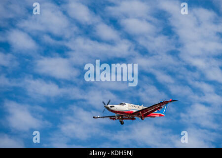 Adelaide, Australia - 1 ottobre 2016: Pilatus PC-12 del Royal Flying Doctor Service aeromobili, rfds operazioni centrale con il numero di immatricolazione vh-fde Foto Stock