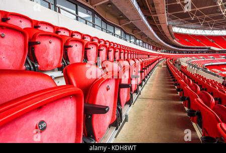 Presso la tribuna del famoso Wembley Arena Foto Stock