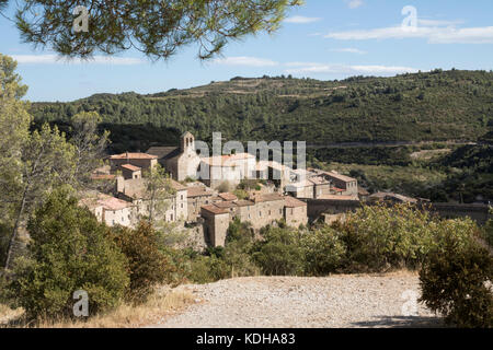 Il villaggio di Minerve nel Minervois, Languedoc, Francia Foto Stock