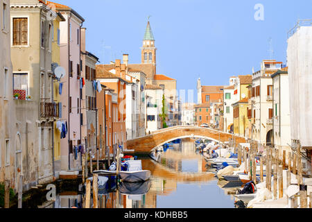 Vista della città di chioggia, Italia, la piccola Venezia. Foto Stock