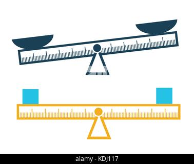 Concetto di misurazione, in forma di scale nella forma di un righello. Icona, silhouette in stile lineare Illustrazione Vettoriale