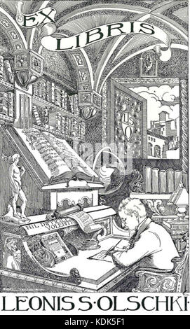 Leo Olschki editore ex libris Foto Stock