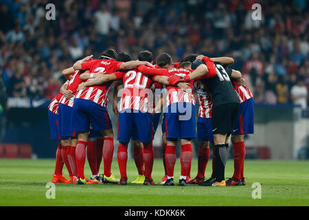 Madrid, Spagna. 14 ottobre, 2017. Madrid, Spagna. 14 ottobre, 2017. La Liga tra Atlético de Madrid vs FC Barcellona a Wanda Metropolitano stadium in Madrid, Spagna, 14 ottobre 2017 . Credito: Gtres Información más Comuniación on line, S.L./Alamy Live News Foto Stock