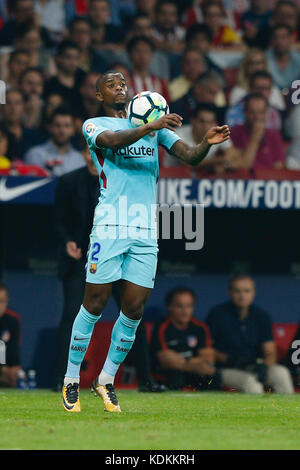 Madrid, Spagna. 14 ottobre, 2017. Nelson Cabral Semedo (2) FC Barcellona il giocatore. La Liga tra Atlético de Madrid vs FC Barcellona a Wanda Metropolitano stadium in Madrid, Spagna, 14 ottobre 2017 . Credito: Gtres Información más Comuniación on line, S.L./Alamy Live News Foto Stock