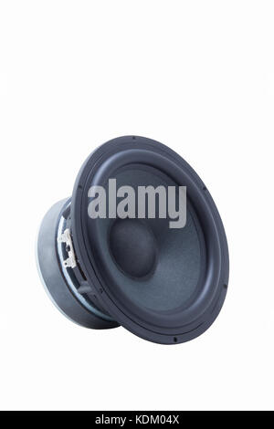 Kit di altoparlanti audio isolati su sfondo bianco Foto Stock