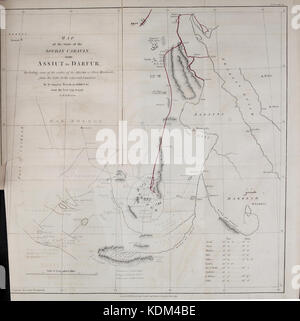 Mappa del percorso del Soudan Caravan da Assiut nel Darfur Foto Stock