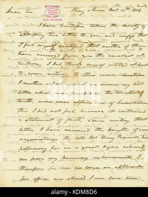 Lettera firmata Larkin Smith, il Re e la regina (provincia), a Thomas Jefferson, 10 novembre 1804 Foto Stock