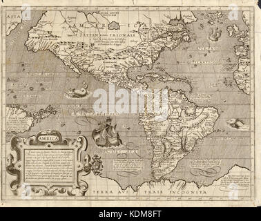 Mappa di America da Arnoldo di Arnoldi, circa 1600 Foto Stock