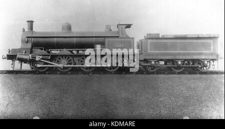 Una fotografia della locomotiva n. 1881 della LNWR (London and North Western Railway), un motore a vapore della fine del XIX secolo. Questa locomotiva fa parte della storia delle ferrovie britanniche. Foto Stock