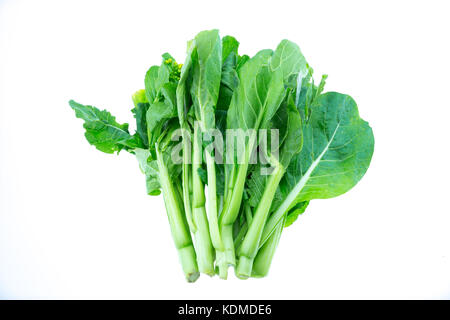 Mazzi di cavolo cinese, isolato su sfondo bianco. Asian foglia verde vegetale. Foto Stock