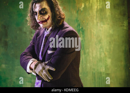 Bloody halloween tema: crazy faccia maniak Foto Stock